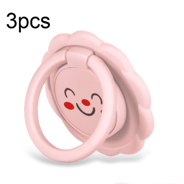 3pcs Sunflower Smiley Mobile Phone Finger Ring Bracket Zinc Alloy Ultra-thin Stand