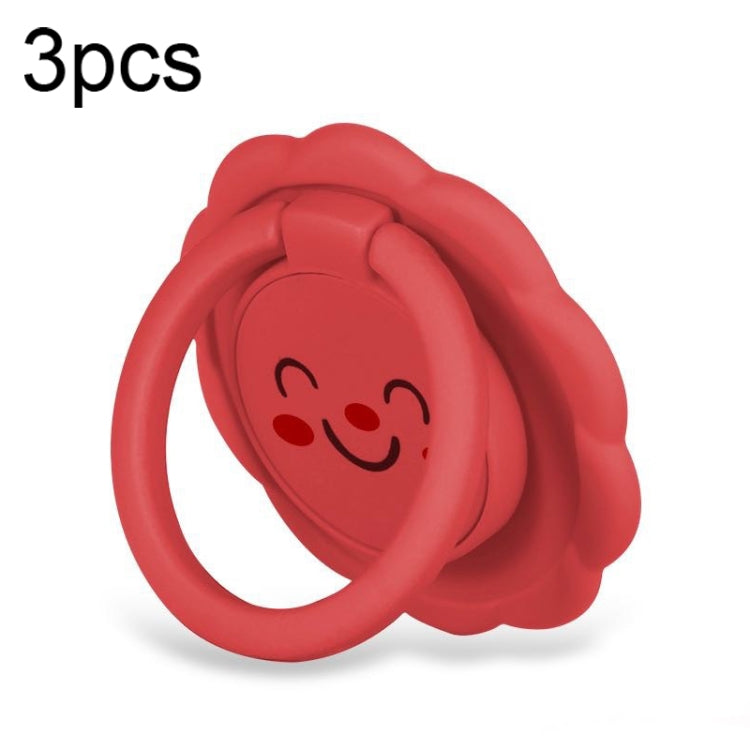 3pcs Sunflower Smiley Mobile Phone Finger Ring Bracket Zinc Alloy Ultra-thin Stand
