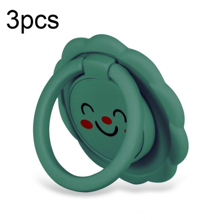 3pcs Sunflower Smiley Mobile Phone Finger Ring Bracket Zinc Alloy Ultra-thin Stand