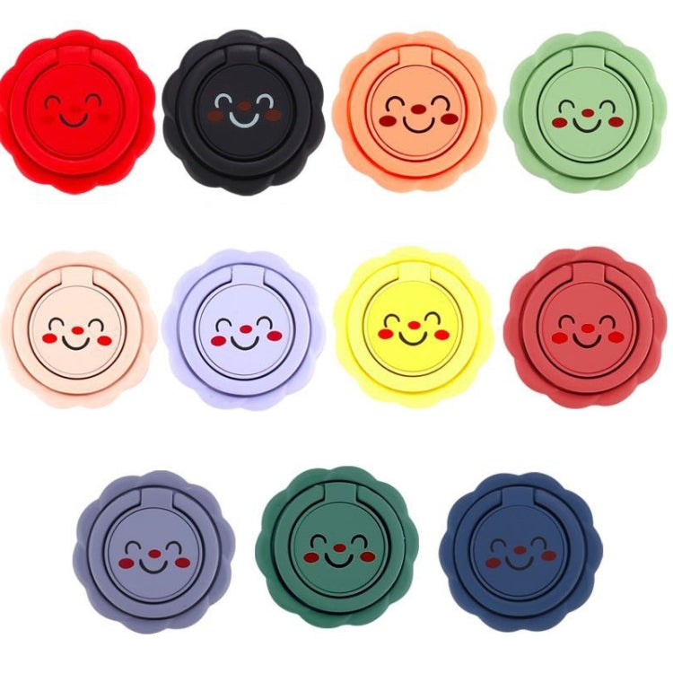3pcs Sunflower Smiley Mobile Phone Finger Ring Bracket Zinc Alloy Ultra-thin Stand