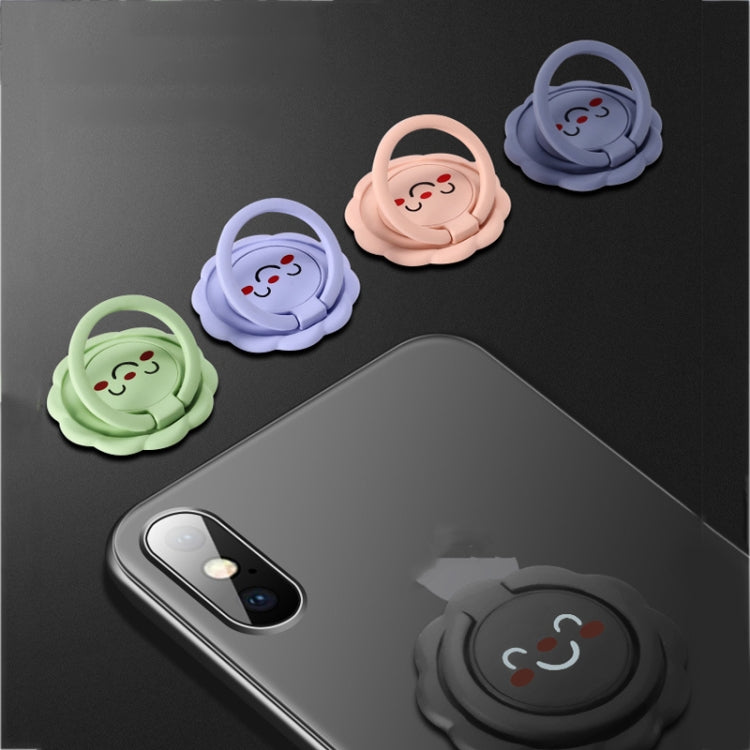 3pcs Sunflower Smiley Mobile Phone Finger Ring Bracket Zinc Alloy Ultra-thin Stand