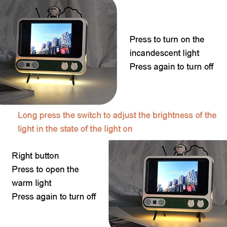 MHT737 With Light Retro TV Shape Phone Stand Desktop Lazy Stand, Color Random Delivery