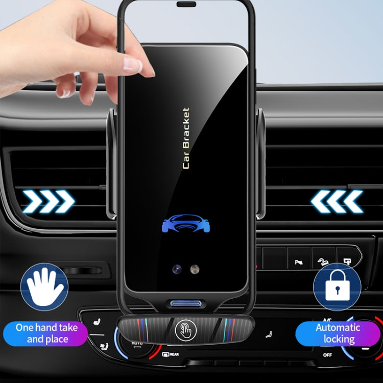 V6 Car Magnetic Suction Phone Bracket 15W Dual Mode Wireless Fast Charging Automatic Induction Car Navigation Bracket