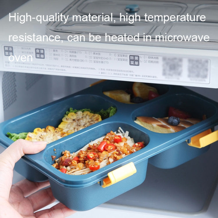 Sealed Compartment Microwave Plastic Lunch Box Portable Student Lunch Plate, Specification: 1.3L (Green)