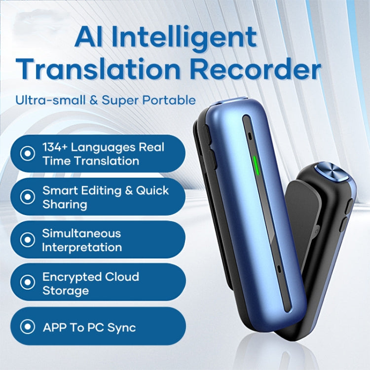 T1 Intelligent Transcriber Translator With Simultaneous Interpreting Support 134 Languages(Blue)