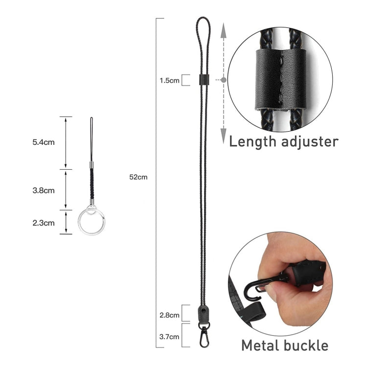 Hand -Woven PU Leather Lanyard Neck Strap For Phone Badge ID Credit Work Card