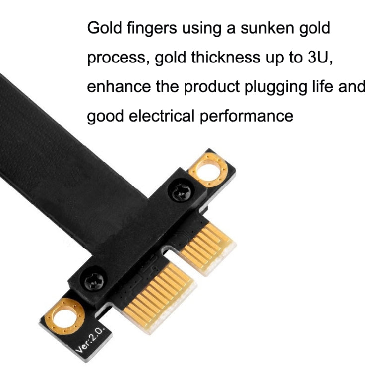 PCI-E 3.0 1X 90 Degrees Graphics Card / Wireless Network Card Extension Cable, Cable Length: 20cm