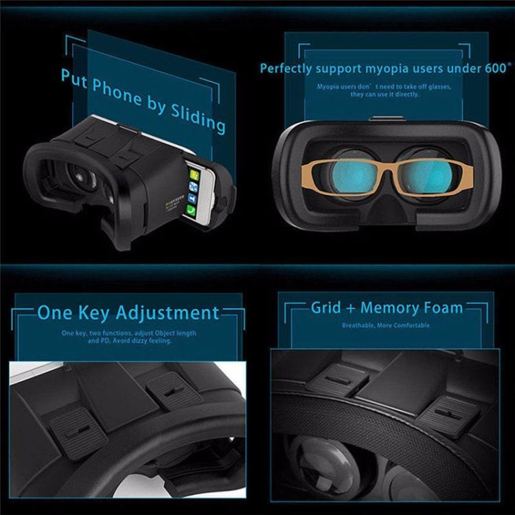 Head-mounted VR Box Glasses Virtual Reality 3D Glasses Support 3.5-6 Inch Phone