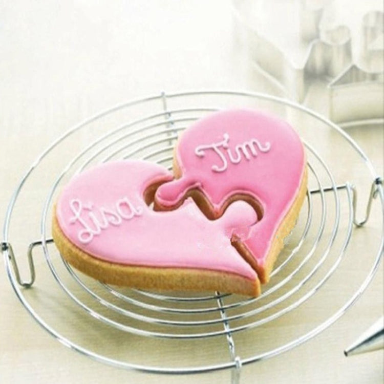 5sets Left Heart+Right Heart Love Puzzle Biscuit Mold