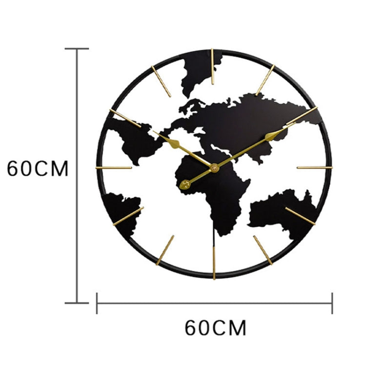 0818 3D Stereo World Map Art Wall Decoration Clock Round Wall Clock