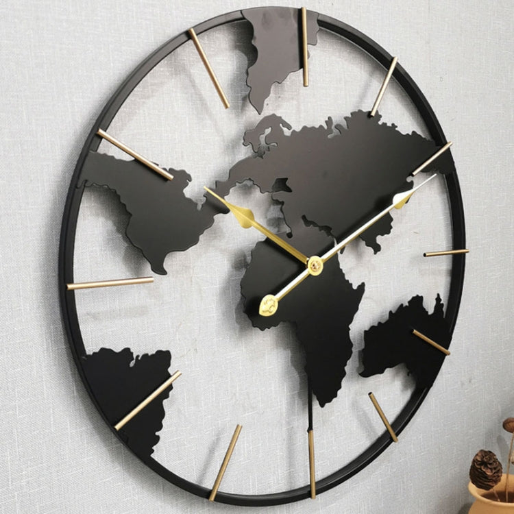 0818 3D Stereo World Map Art Wall Decoration Clock Round Wall Clock
