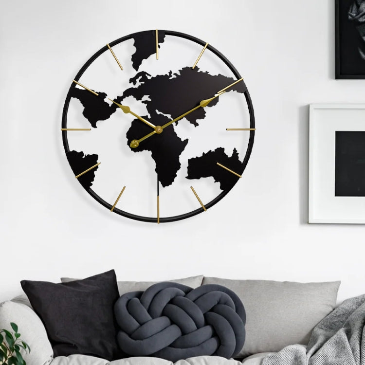 0818 3D Stereo World Map Art Wall Decoration Clock Round Wall Clock