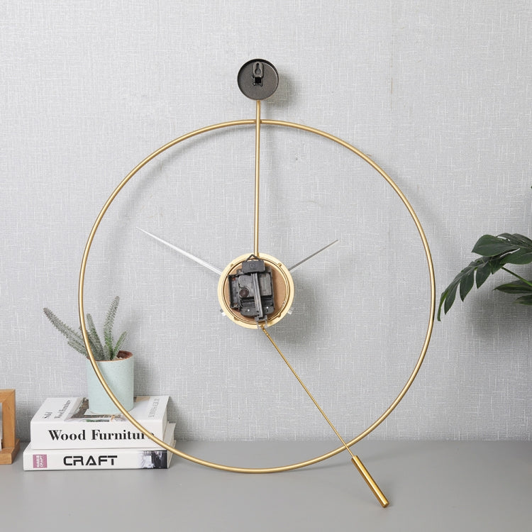 2046 Household Simple Background Wall Decoration Swing Clock, Spec: 60cm Black Wooden Needle