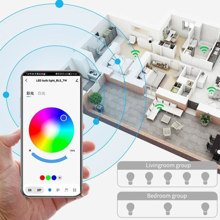 A60  9W  Bluetooth Tuya APP Control Smart RGB Bulbs E27 LED Bulbs 200V-240V