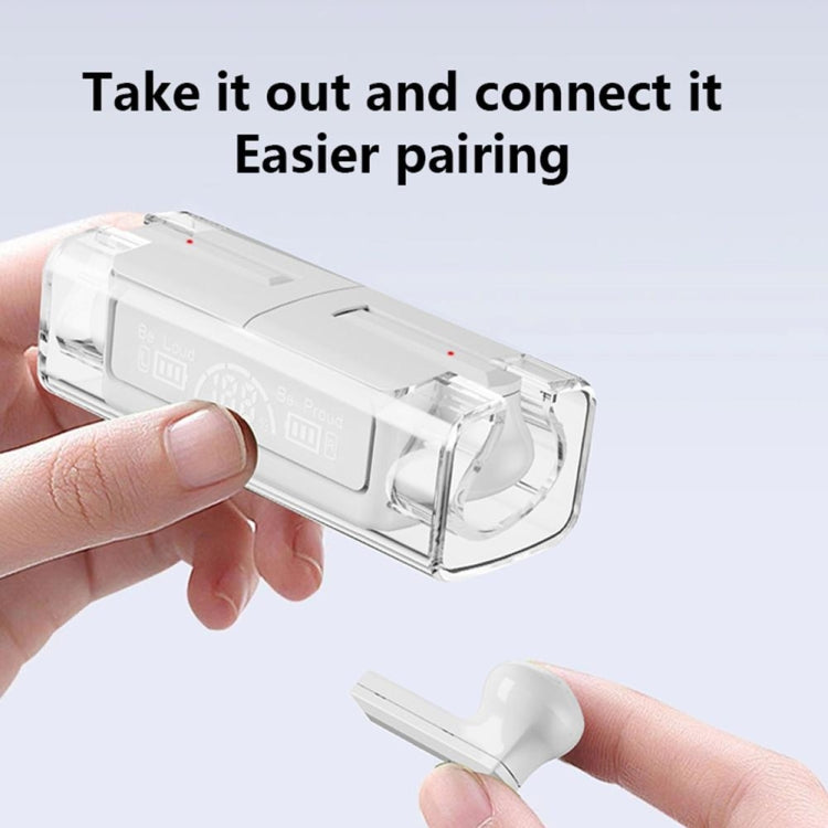 LB83 With Transparent Charging Bin Business Stereo Noise Reduction Bluetooth Earphone