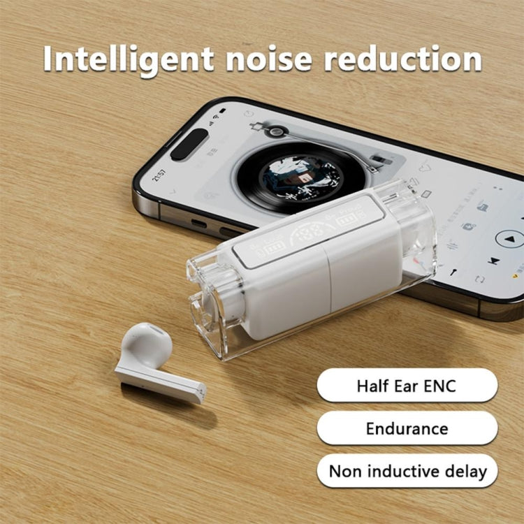 LB83 With Transparent Charging Bin Business Stereo Noise Reduction Bluetooth Earphone