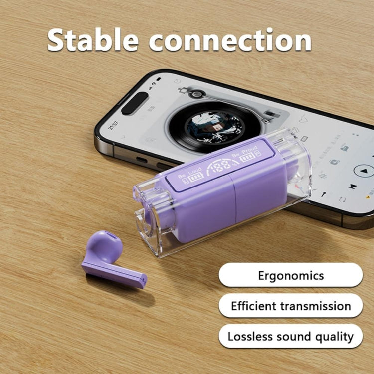 LB83 With Transparent Charging Bin Business Stereo Noise Reduction Bluetooth Earphone