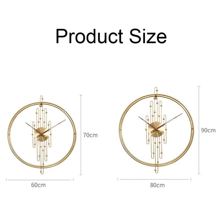 YX0801 Simple Art Living Room Background Wall Decoration Clock Mute Wall Clock, Color: 80cm Gold