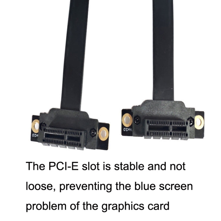 PCI-E 3.0 1X 180-degree Graphics Card Wireless Network Card Adapter Block Extension Cable, Length: 20cm