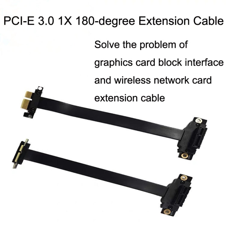 PCI-E 3.0 1X 180-degree Graphics Card Wireless Network Card Adapter Block Extension Cable, Length: 50cm