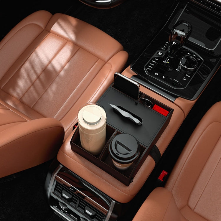 Car Armrest Box Multifunctional Tissue Storage Box Central Control Multi-compartment Rack(Black)