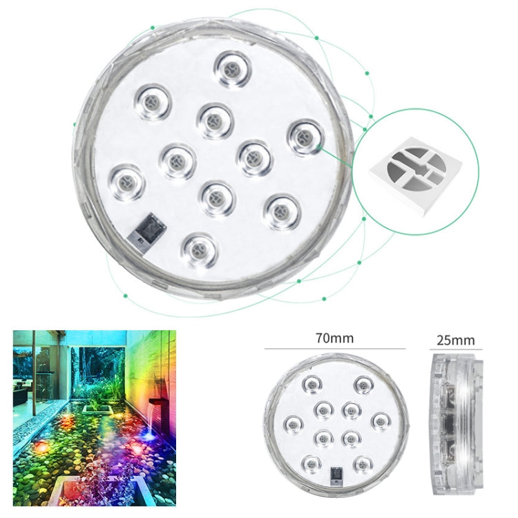 5V 10LED Diving Light Fountain Remote Control RGB Colorful Underwater Light(15 Colors)