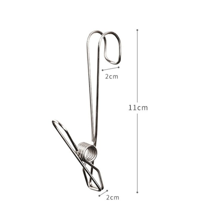 12pcs With Long Tail Clothes Drying Clip Stainless Steel Ribbon Hook Hanging Clip
