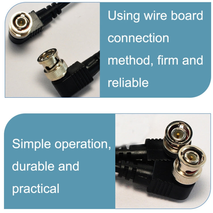 BNC Male to Male Elbow Audio and Video Cable Coaxial Cable, Length: 3m
