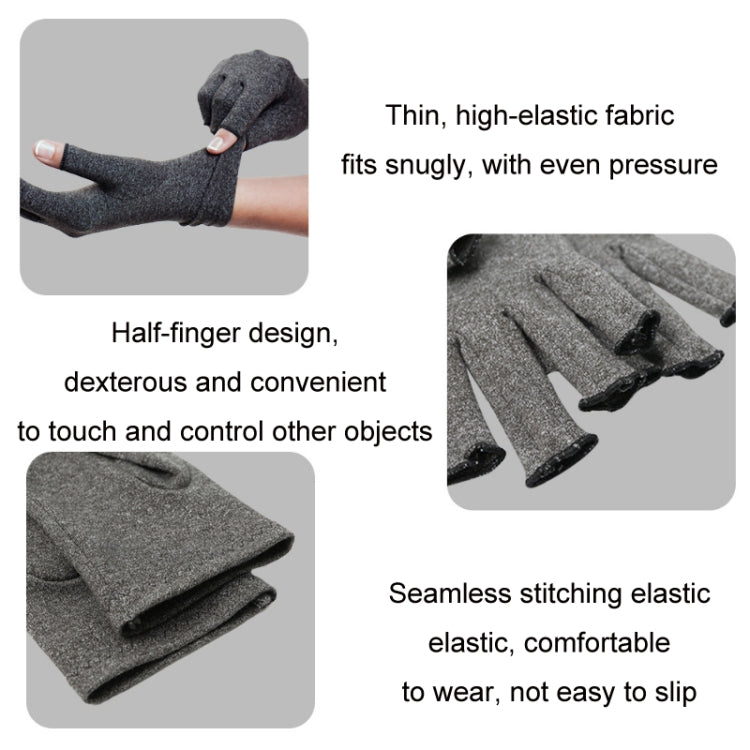 Outdoor Half Finger Joint Care Compression Cycling Gloves, Size: