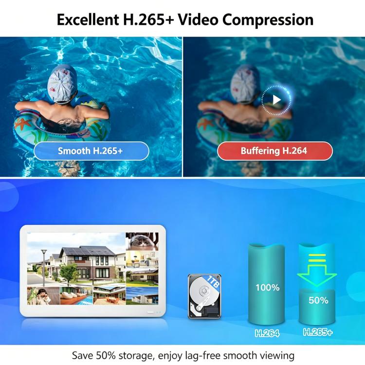 4CH 4K 8MP POE NVR With 11.6-Inch Monitor H.265 Network Video Recorder For Security Camera System