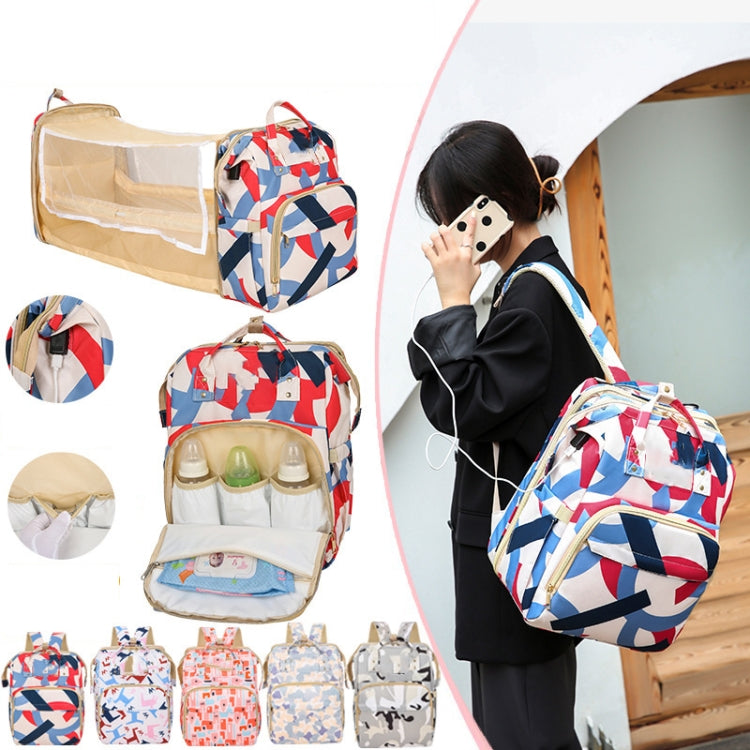 Multifunction Diaper Baby Bag with Changing Station, Foldable Bassinet and USB Charge Port