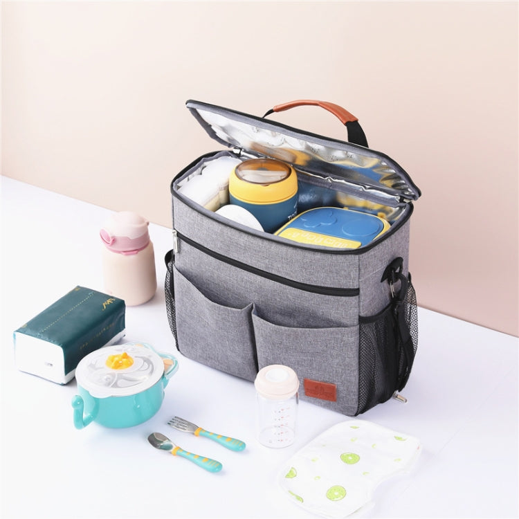 Baby Stroller Hanging Bag Aluminum Foil Insulation Picnic Bag Backpack(Grey)