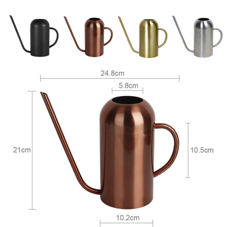 1500ML Household Gardening Stainless Steel Long Spout Heighten Watering Pot, Specification: Steel Color