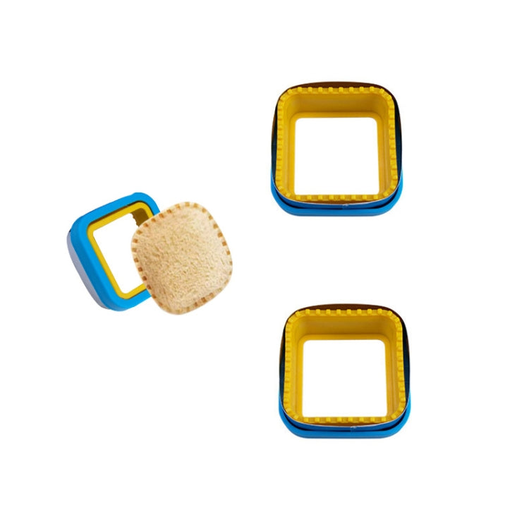 2pcs Stainless Steel Bread Crimping Mold Cake Baking Mold, Shape: Square