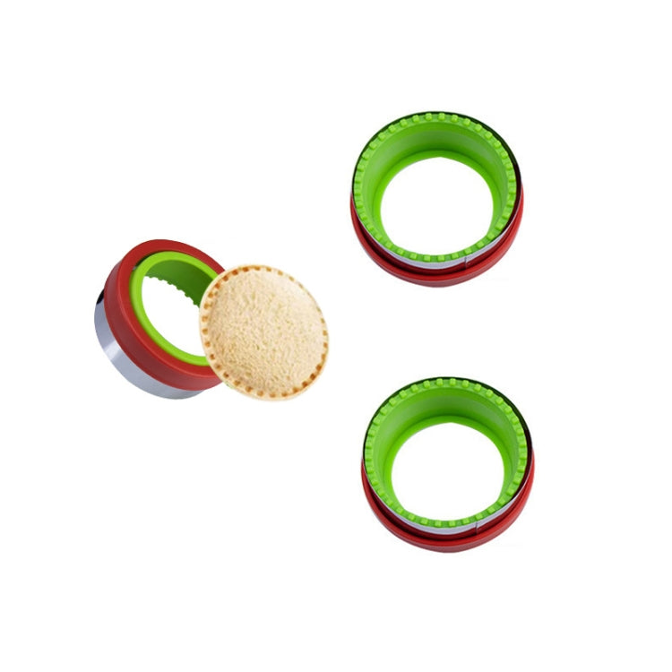 2pcs Stainless Steel Bread Crimping Mold Cake Baking Mold, Shape: Circle