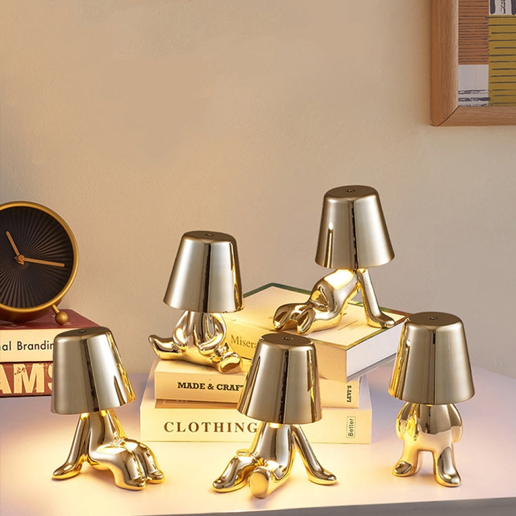 Cute Doll Shape Touch Adjustable Desk Lamp Mini Bedroom Rechargeable Night Light, Spec: 8048