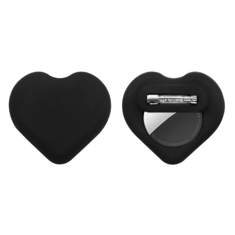 For AirTag 2nd Gen / AirTag 1st Gen Tracker Heart-Shape Silicone Case With Safety Pins Hidden Inside Clothes Shoes