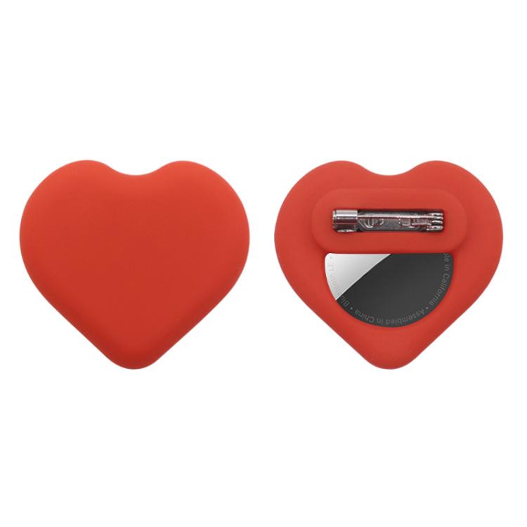 For AirTag 2nd Gen / AirTag 1st Gen Tracker Heart-Shape Silicone Case With Safety Pins Hidden Inside Clothes Shoes