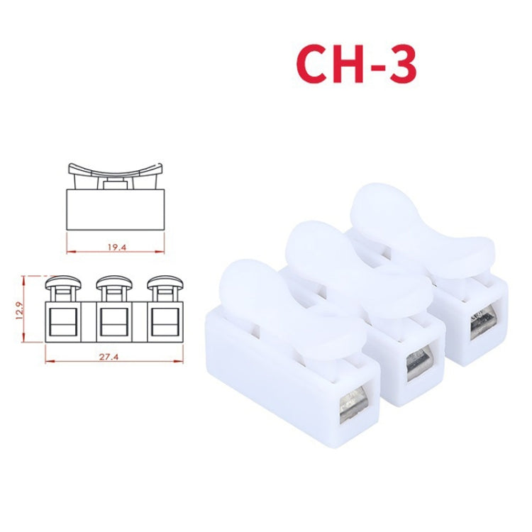 100pcs Self-Locking Push Type Ceiling Light Quick Terminal Block, Specification: CH-3