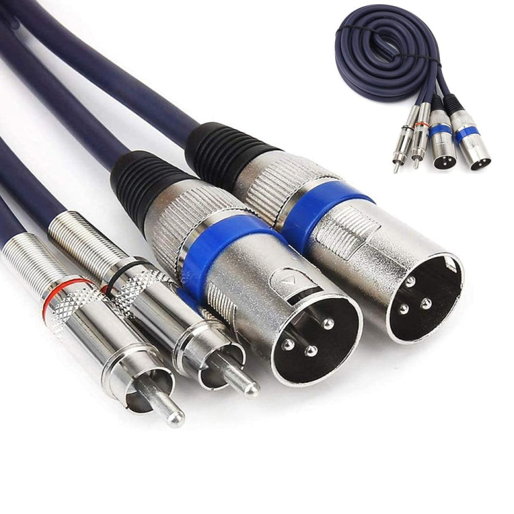 2RCA Male 2XLR Caron Male Speaker Audio Balance Cable, Length: 20m