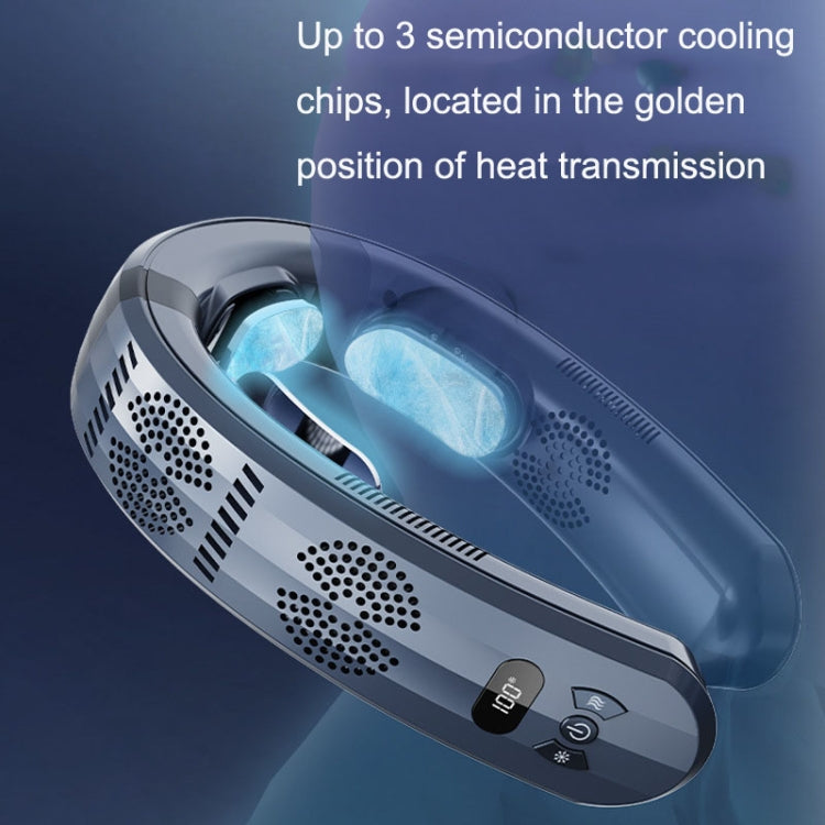 TC06 USB Portable Hanging Neck Fan Turbine Bladeless Semiconductor Cooling Heating Fan