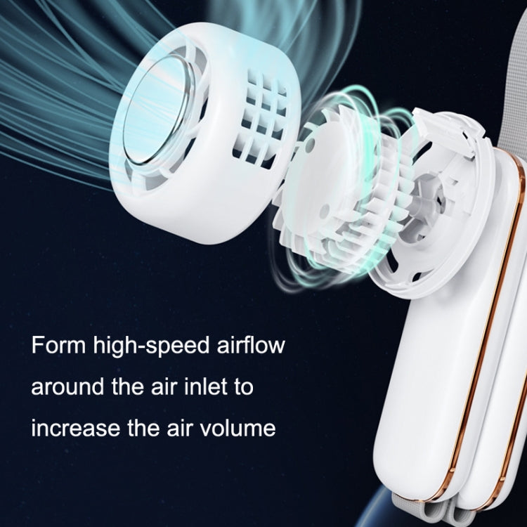 RD11 Hanging Neck Fan Silent Leafless Turbine Semiconductor Cooling Air Conditioner USB Handheld Fan