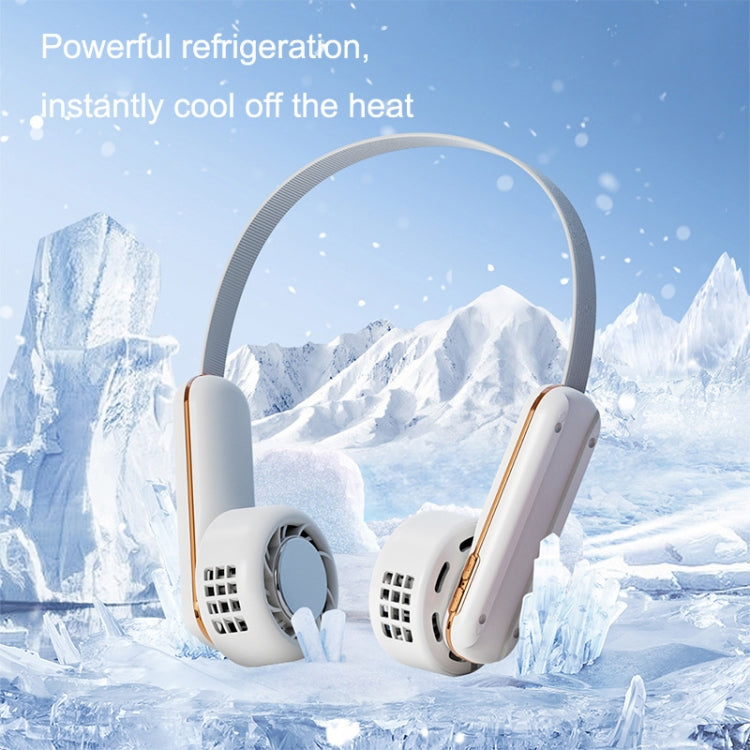 RD11 Hanging Neck Fan Silent Leafless Turbine Semiconductor Cooling Air Conditioner USB Handheld Fan