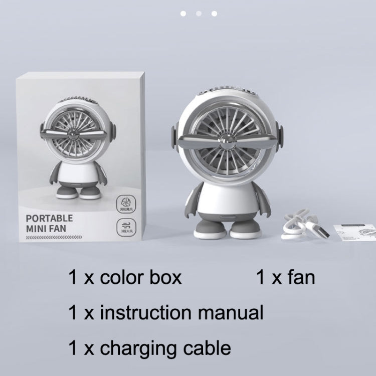 F1 USB Hanging Neck Fan Handheld Mini Outdoor Camping Colorful Lights Fan, Style: Rabbit (Pink)