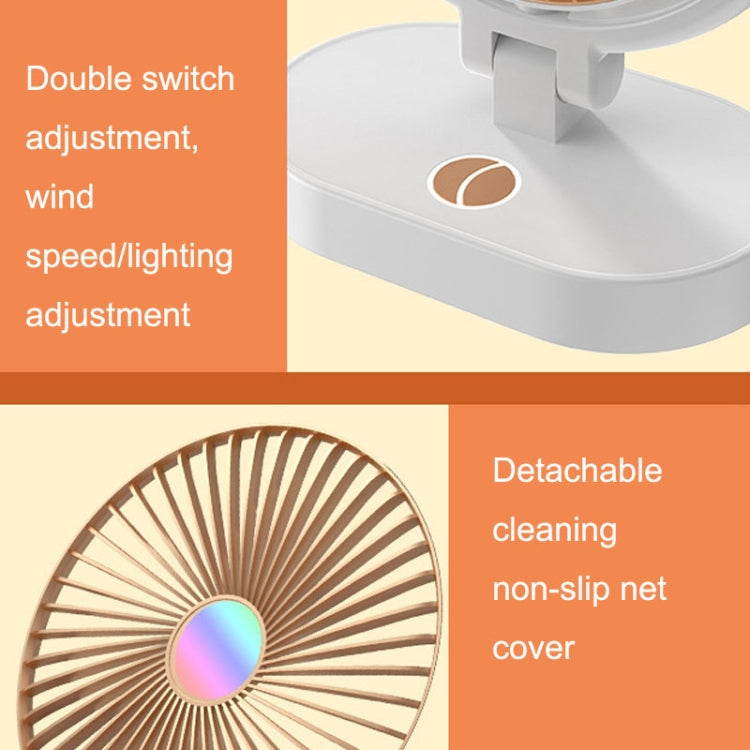 USB Lighting Fan Home Rotatable Dressing Table Fill Light Small Fan