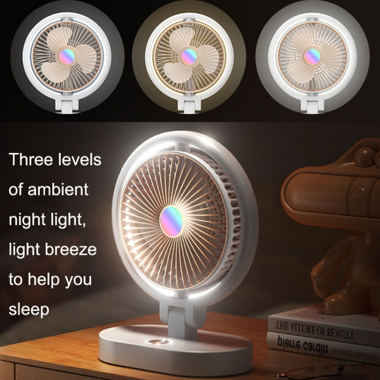 USB Lighting Fan Home Rotatable Dressing Table Fill Light Small Fan