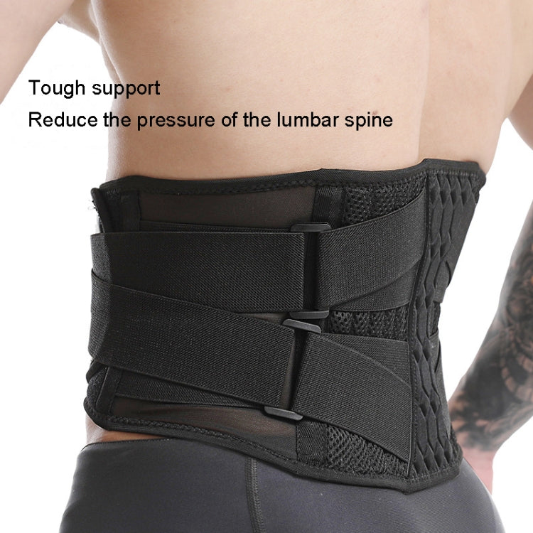 Men Steel Plate Squatting Weightlifting Exercise Use Waist and Abdominal Belt, Size: L(Black)