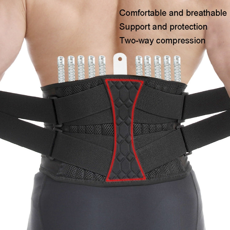 Men Steel Plate Squatting Weightlifting Exercise Use Waist and Abdominal Belt, Size: L(Black)