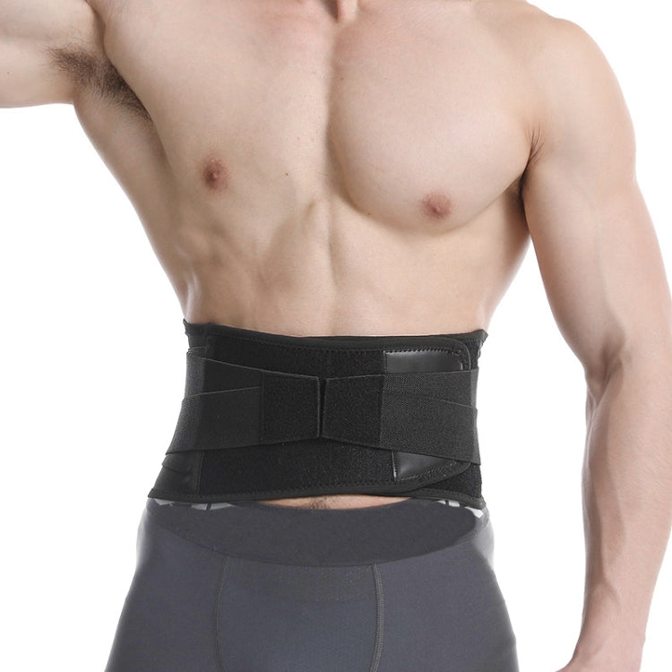 Men Steel Plate Squatting Weightlifting Exercise Use Waist and Abdominal Belt, Size: L(Black)
