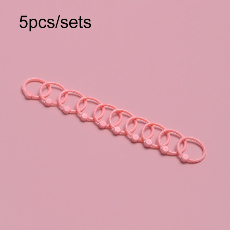 5sets Loose Leaf Single Ring Lock Stationery Key Ring Macaron Bag Packing